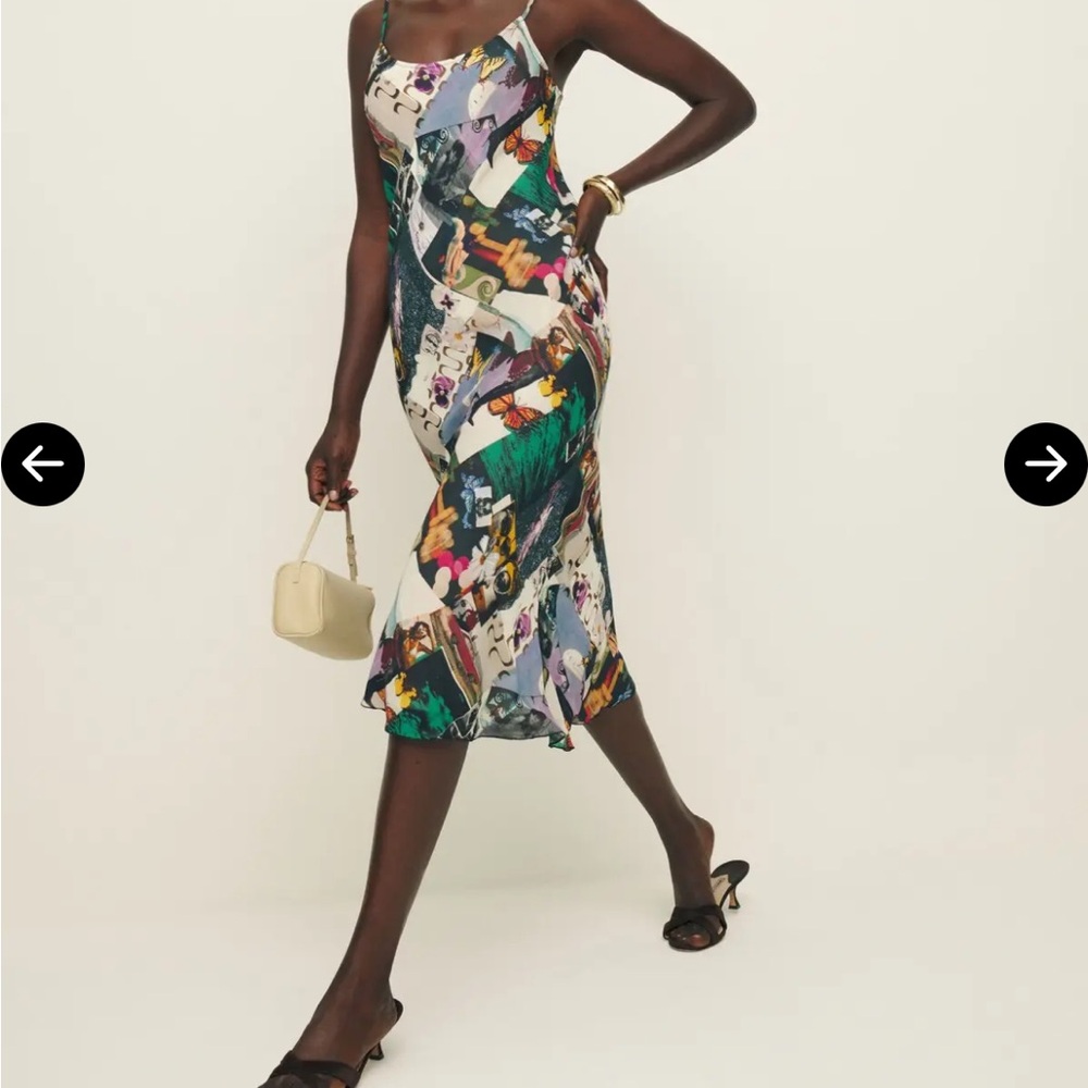 Reformation Multicolored Midi Slip Dress nwt